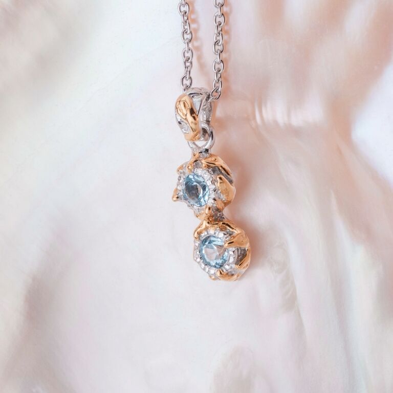 Perlenhalskette mit Gold und Topas